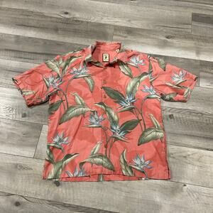 Jamaica Jaxx 100% silk button up Hawaiian shirt size medium‎
